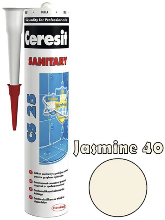 Sanitaarsilikoon Ceresit CS25 280 ml, Jasmine 40