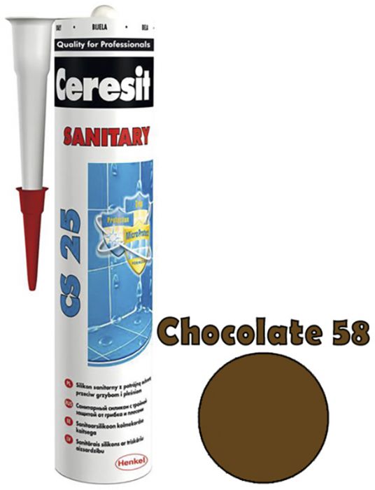 Sanitaarsilikoon Ceresit CS25 280 ml, Chocolate 58