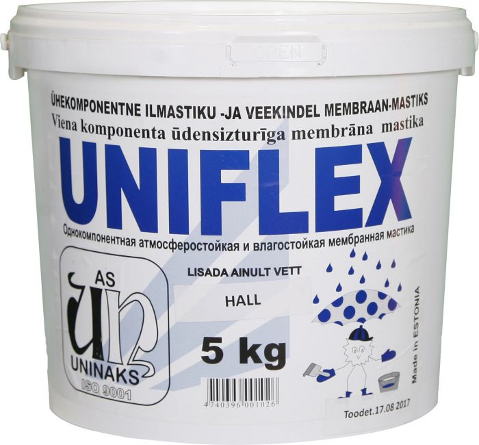 Ilmastiku- ja veekindel membraan-mastiks Uniflex, 5 kg