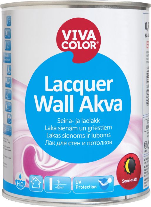 Seina- ja laelakk puidule Lacquer Wall Akva 0,9 l