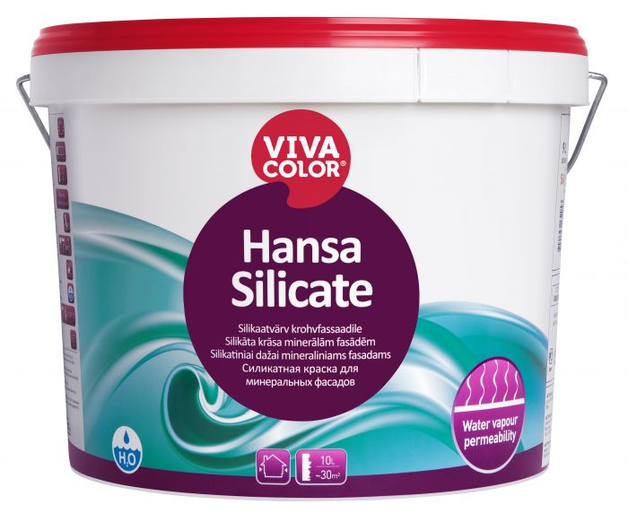 Silikaatvärv krohvfassaadile Vivacolor Hansa Silicate SA valge 9 l