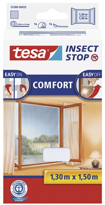 Putukavõrk aknale tesa® Comfort 1,3 x 1,5 m, valge