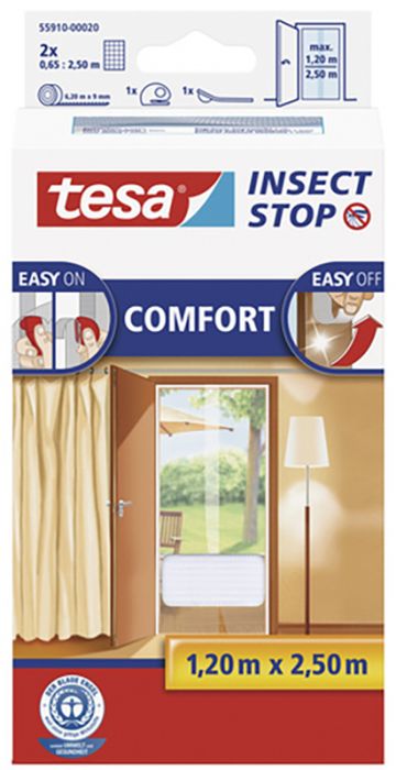 Putukavõrk uksele tesa® Insect Stop Comfort 2 x 0,65 x 2,5 m, valge