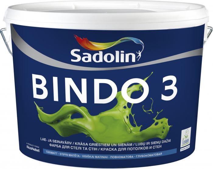 Lae- ja seinavärv Sadolin Bindo 3 BW valge 2,5 l