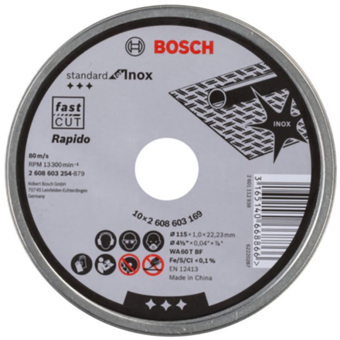 Lõikeketas Bosch 115 mm 10 tk metallile