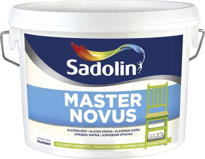 Puit- ja metallpinna värv Sadolin Master Novus BW poolmatt valge 2,5 l