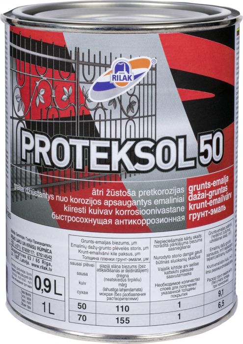Kruntemailvärv Proteksol 50, must 0,9 l