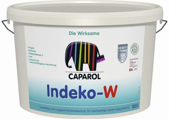 Hallituskindel sisevärv Caparol Indeko-W 2,5 l valge