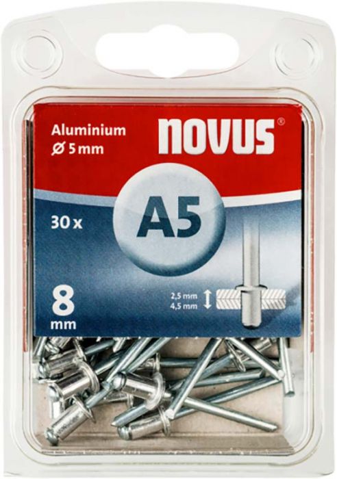 Alumiinium needid Novus A5 x 8 mm 30 tk