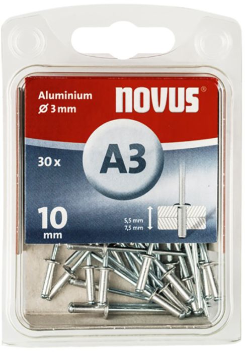 Alumiinium needid Novus A3 x 10 mm 30 tk