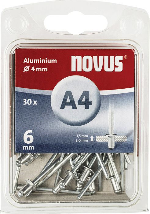 Alumiinium needid Novus A4 x 6 mm 30 tk