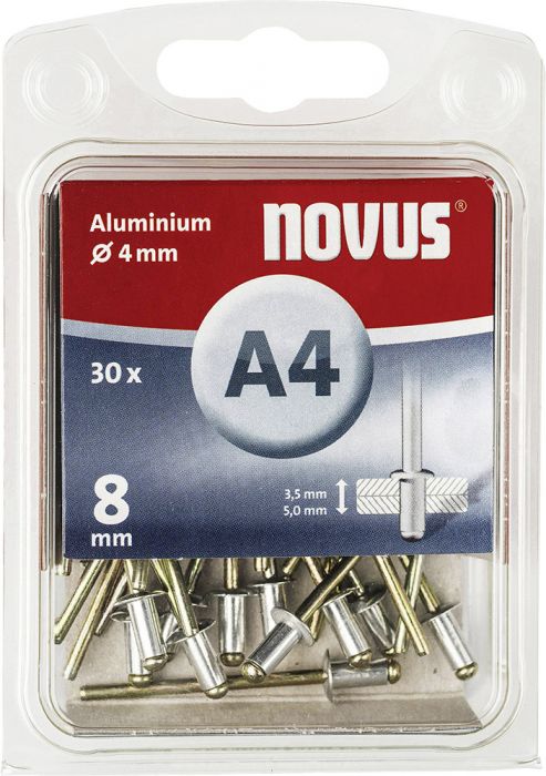 Alumiinium needid Novus A4 x 8 mm 30 tk
