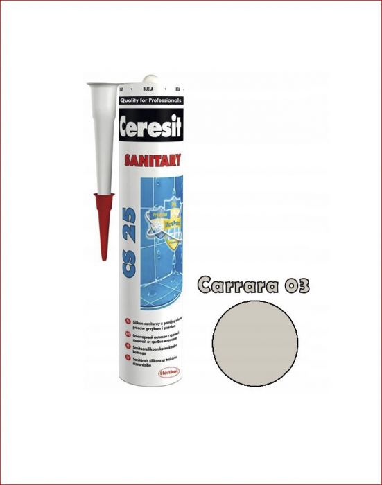 Sanitaarsilikoon Ceresit CS25 280 ml, Carrara 03