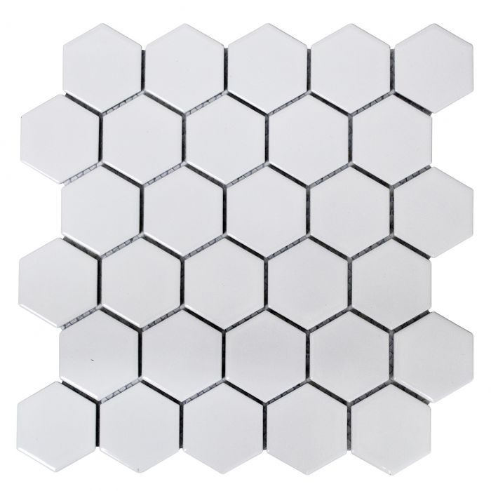 Mosaiik Hexagon valge 32,5 x 28,1 cm Läikiv