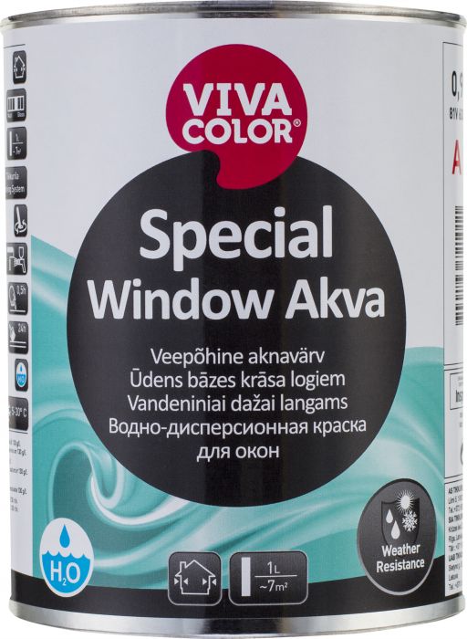 Aknavärv Vivacolor Special Window Akva A valge 0,9 l