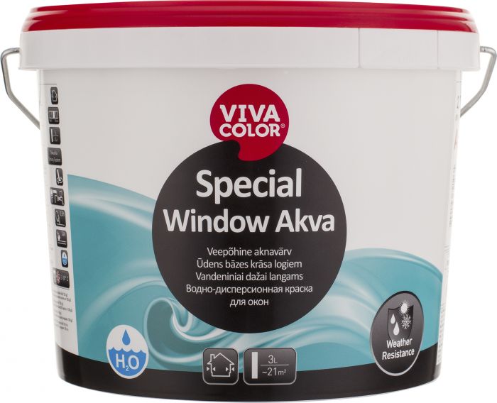 Aknavärv Vivacolor Special Window Akva A valge 3 l