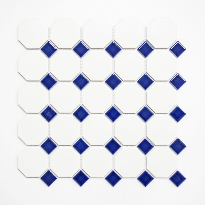 Mosaiik Octagon sinine/valge 29,5 x 29,5 cm