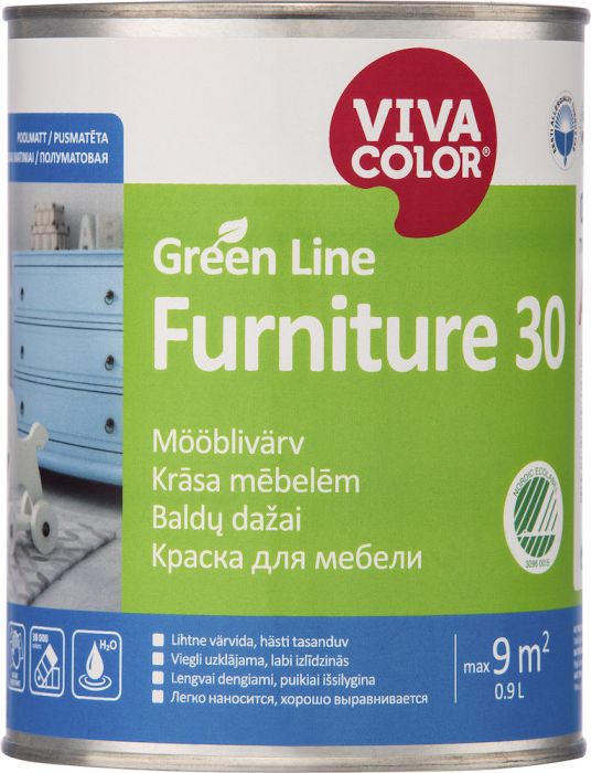 Mööblivärv Vivacolor Green Line Furniture 30 C ainult toonimiseks 0,9 l