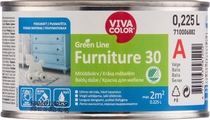 Mööblivärv Vivacolor Green Line Furniture 30 C ainult toonimiseks 0,225 l