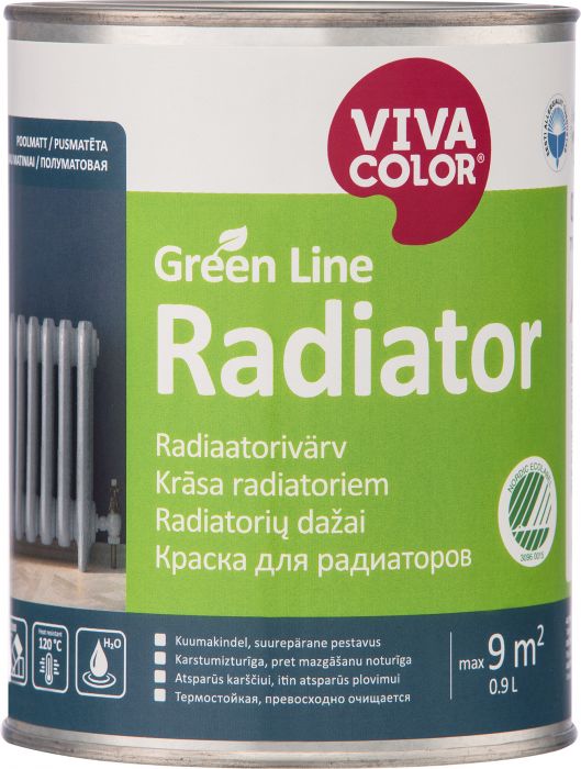 Radiaatorivärv Vivacolor Green Line Radiator A 0,9 l valge