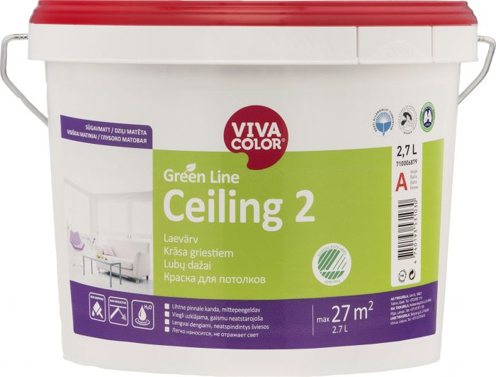 Laevärv Vivacolor Green Line Ceiling 2 AP valge 2,7 l