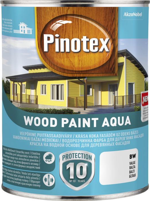 Puitfassaadivärv Pinotex Wood Paint Aqua 1 l, valge