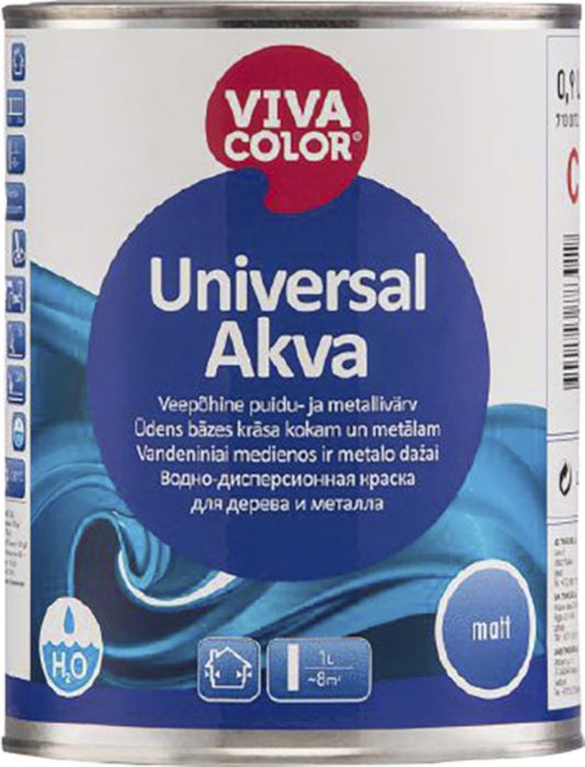 Universal Akva Vivacolor 0,9 l matt, värvitu