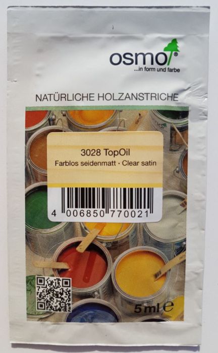 Õlivaha TopOil tester värvitu 3028 Clear Satin 5 ml