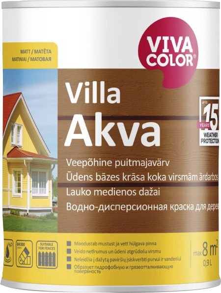 Puitmajavärv Vivacolor Villa Akva 0,9 l, valge