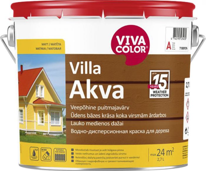 Puitmajavärv Vivacolor Villa Akva C ainult toonimiseks 2,7 l
