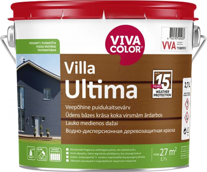 Puidukaitsevärv Vivacolor Villa Ultima VVA valge 2,7 l