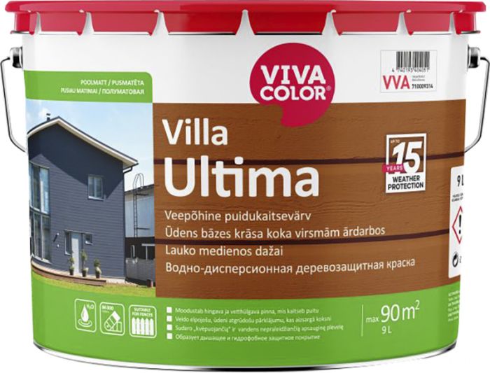 Puidukaitsevärv Vivacolor Villa Ultima VVA valge 9 l