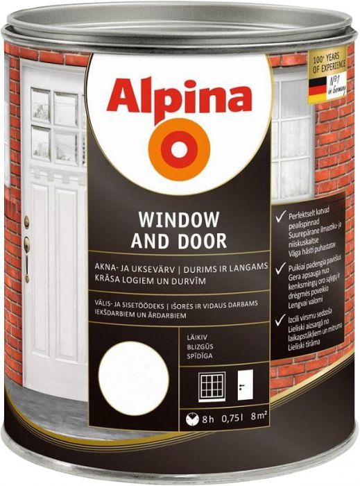Akna- ja uksevärv Alpina Window and Door 0,75 l
