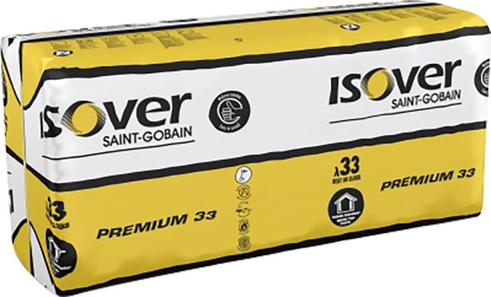 Mineraalvill Isover Premium 33, 100 x 560 x 870 mm