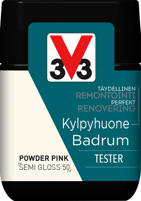 Keraamiliste plaatide värv V33 Kylpyhuone Powder Pink tester
