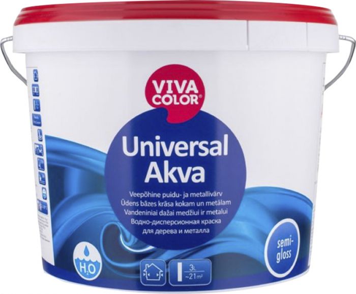 Universal Akva 2,7 l, poolläikiv valge