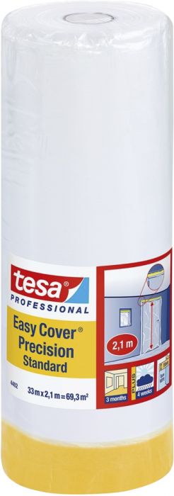 Kaitsekilega maalriteip tesa® Easy Cover Precision 33 x 2,1 m