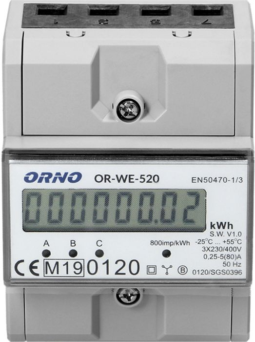 Elektrienergia arvesti Orno OR-WE-520, kolmefaasiline