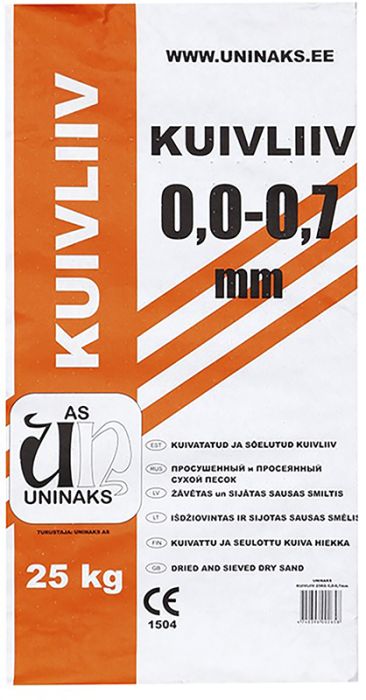 Kuivliiv Uninaks 0,0-0,7 mm 25 kg