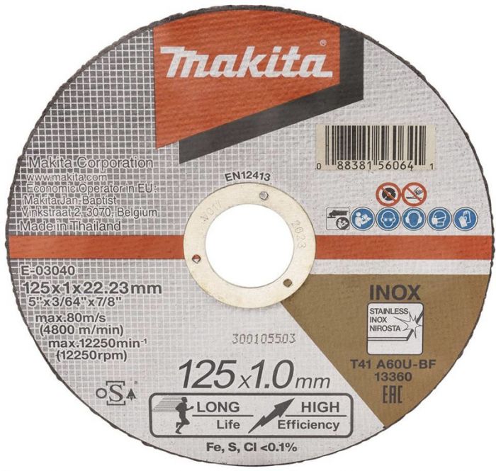 Lõikeketas Makita E-03040 125 x 1 mm