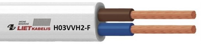 Kiudkaabel lapik Lietkabelis H03VVH2-F 2 x 0,75 mm² 5 m