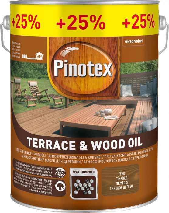 Puiduõli Pinotex Terrace & Wood Oil 4 l + 1 l, teak