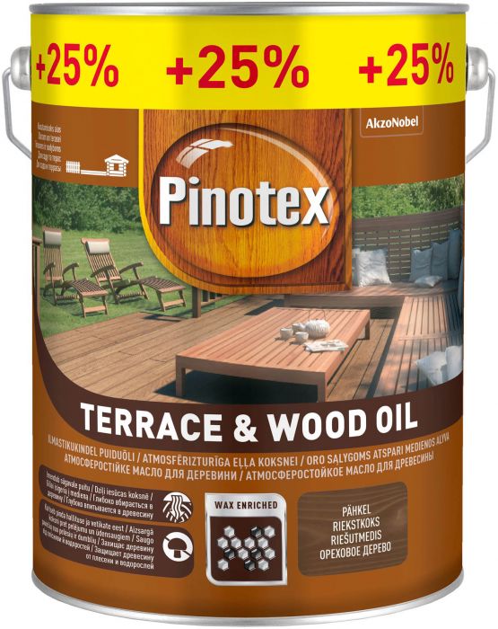 Puiduõli Pinotex Terrace & Wood Oil 4 l + 1 l, pähkel