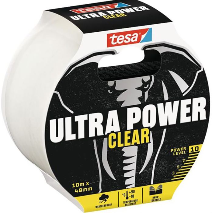 Parandusteip tesa® Ultra Power clear 10 m x 48 mm