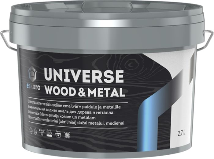 Universaalvärv Eskaro Universe Wood & Metal 2,7 l valge