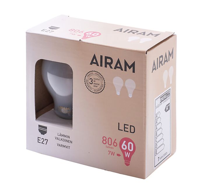 LED-lambid Airam LED A60 827 806 lm, E27, 7 W, FR 2 tk