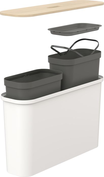 Jäätmete sorteerimiskast SmartStore™ Collect Slim 46 l valge