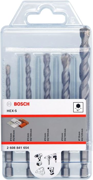 Betoonipuuride komplekt Bosch 4-10 mm 5 tk