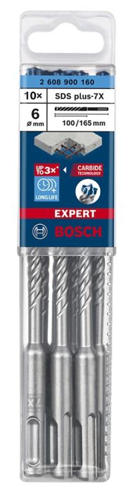 Betoonipuur Bosch Expert SDS PLUS-7X 6 x 165 mm 10 tk