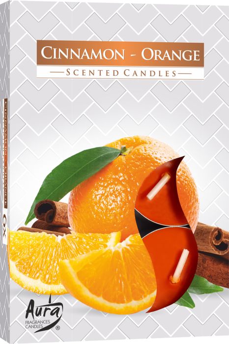Lõhnaküünal Aura apelsin/kaneel 6 tk/pk
